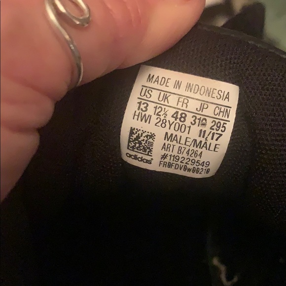 Adidas Black-White Cloudfoam Sneakers S 13 - Picture 4 of 5